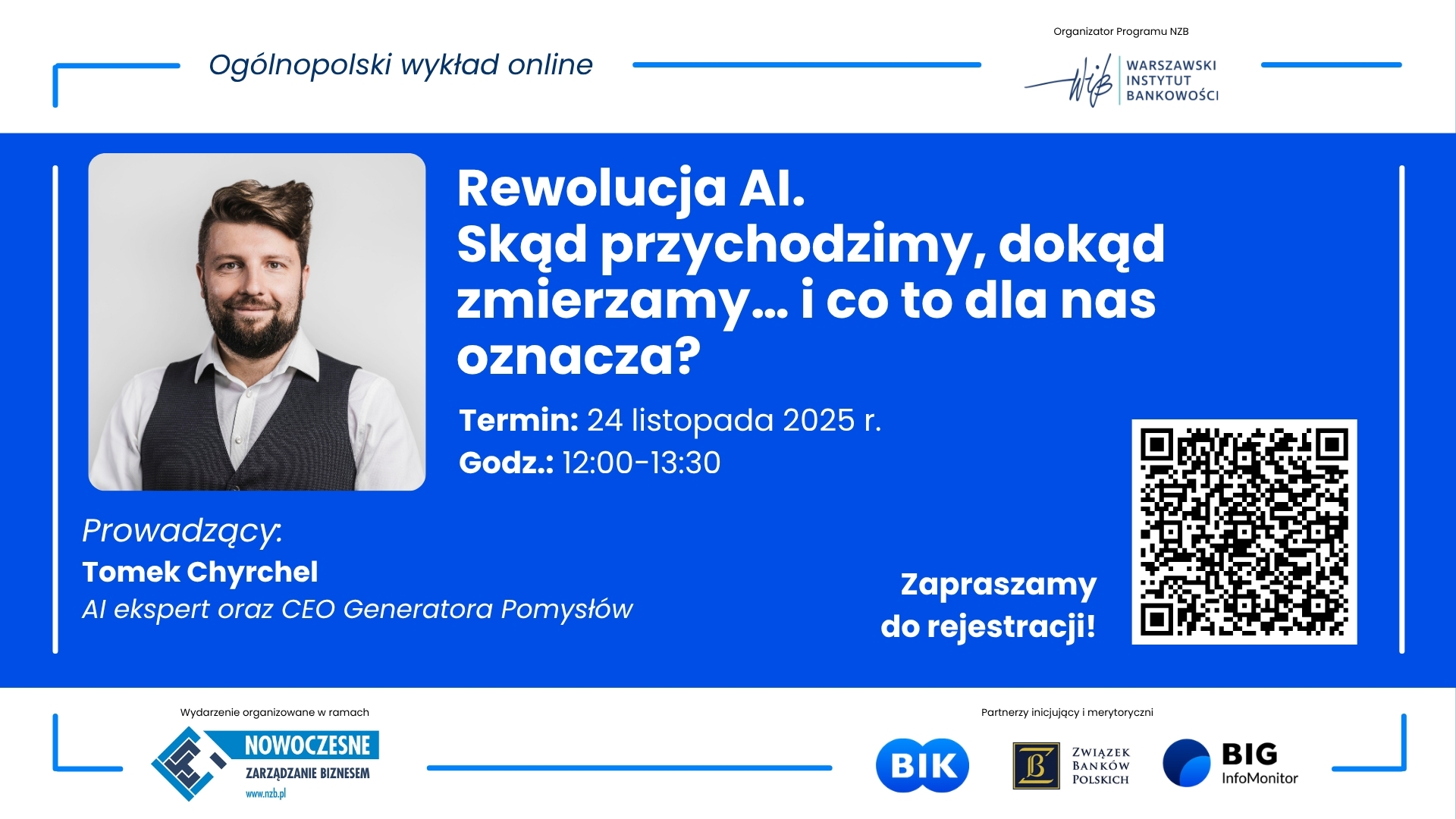 Wykład online pt.: „Rewolucja AI. Skąd przychodzimy, dokąd zmierzamy… i co to dla nas oznacza?”
