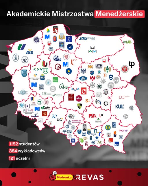 Zespół reprezentujący Wydział Ekonomiczny Akademii im. Jakuba z Paradyża w Gorzowie Wielkopolskim zakwalifikował się do Akademickich Mistrzostw Menedżerskich 2026 i powalczy o wielki finał, który odbędzie się w Jasionce koło Rzeszowa. 1 dniach 17-18.06.2026.Zespół w składzie Marcel Szczęsny, Łukasz Grzywacz, Michał Matkowski finanse i rachunkowość, studia stacjonarne, pod opieką merytoryczną prof. AJP dr Andrzej Kucińskiego rozegra rozgrywkę eliminacyjną w terminie 13.04.2026 – 24.05.2026 wraz z 384 zespołami z 121 uczelni z całej Polski. Uczestnicy podejmą realne decyzje biznesowe w oparciu o symulację biznesową Biedronka firmy REVAS.